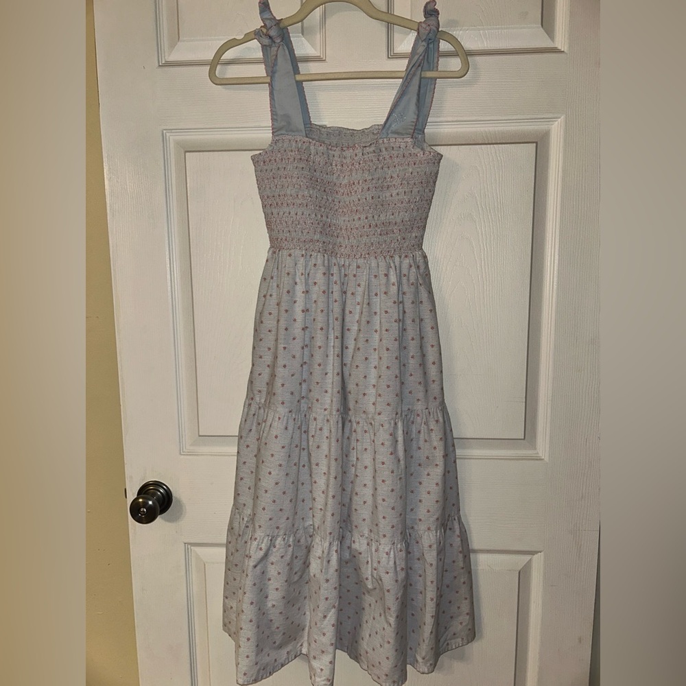 Dondolo Floral Tie Shoulder Light Blue Dress